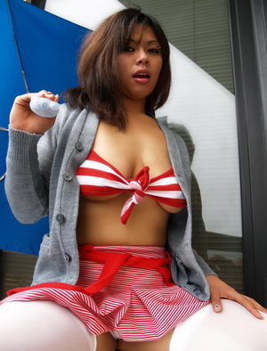 18 year old girl Barbie Bree strips to pink leg warmers in her bedroom